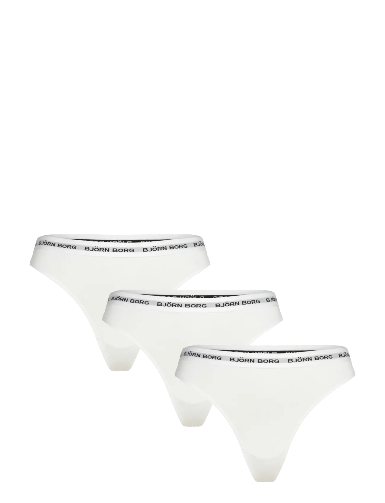 BJÖRN BORG Logo Stringtanga 3P Weiß - L - Damen