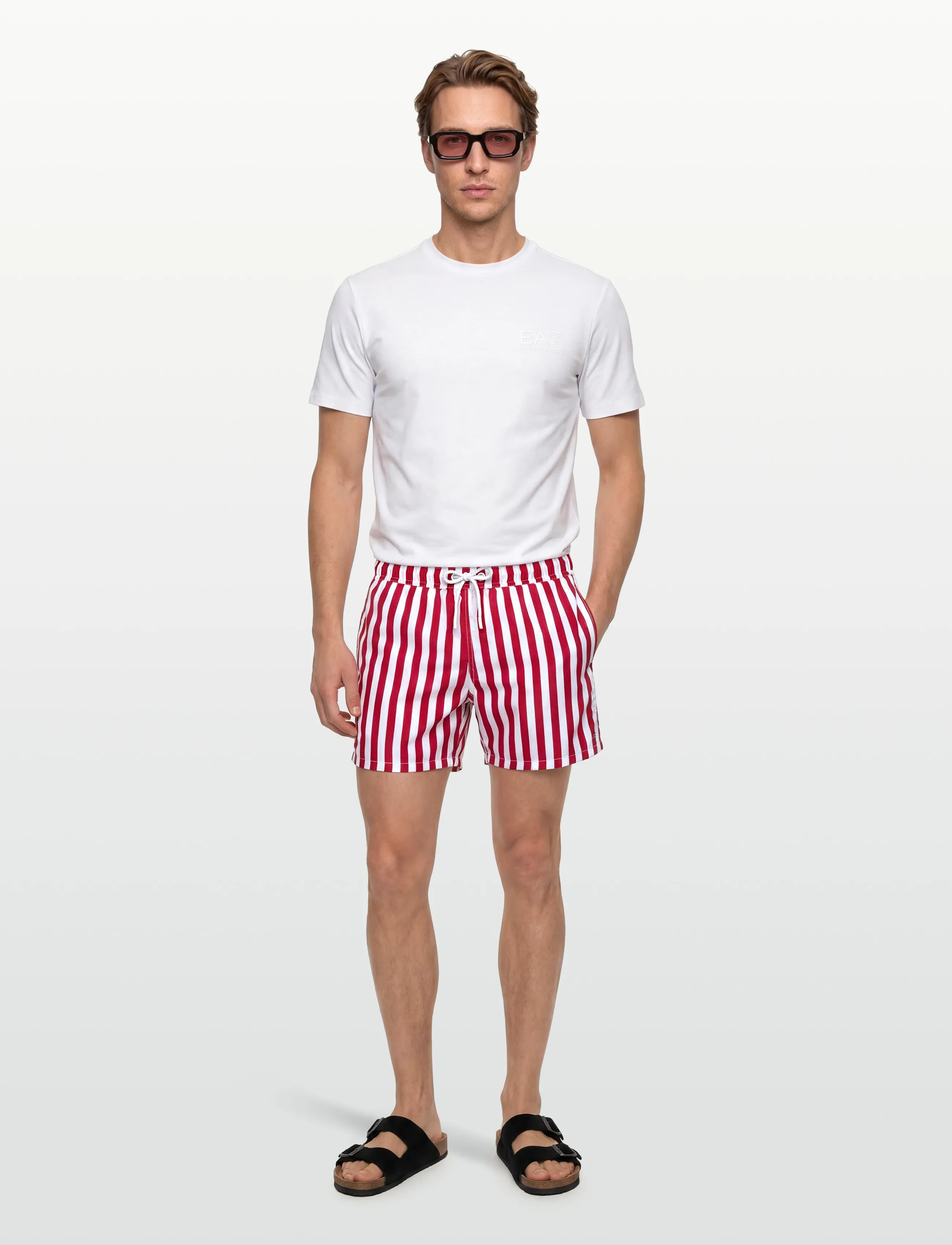 Björn Borg Print Swim Shorts, L, Bademode, Rot - Männerswear