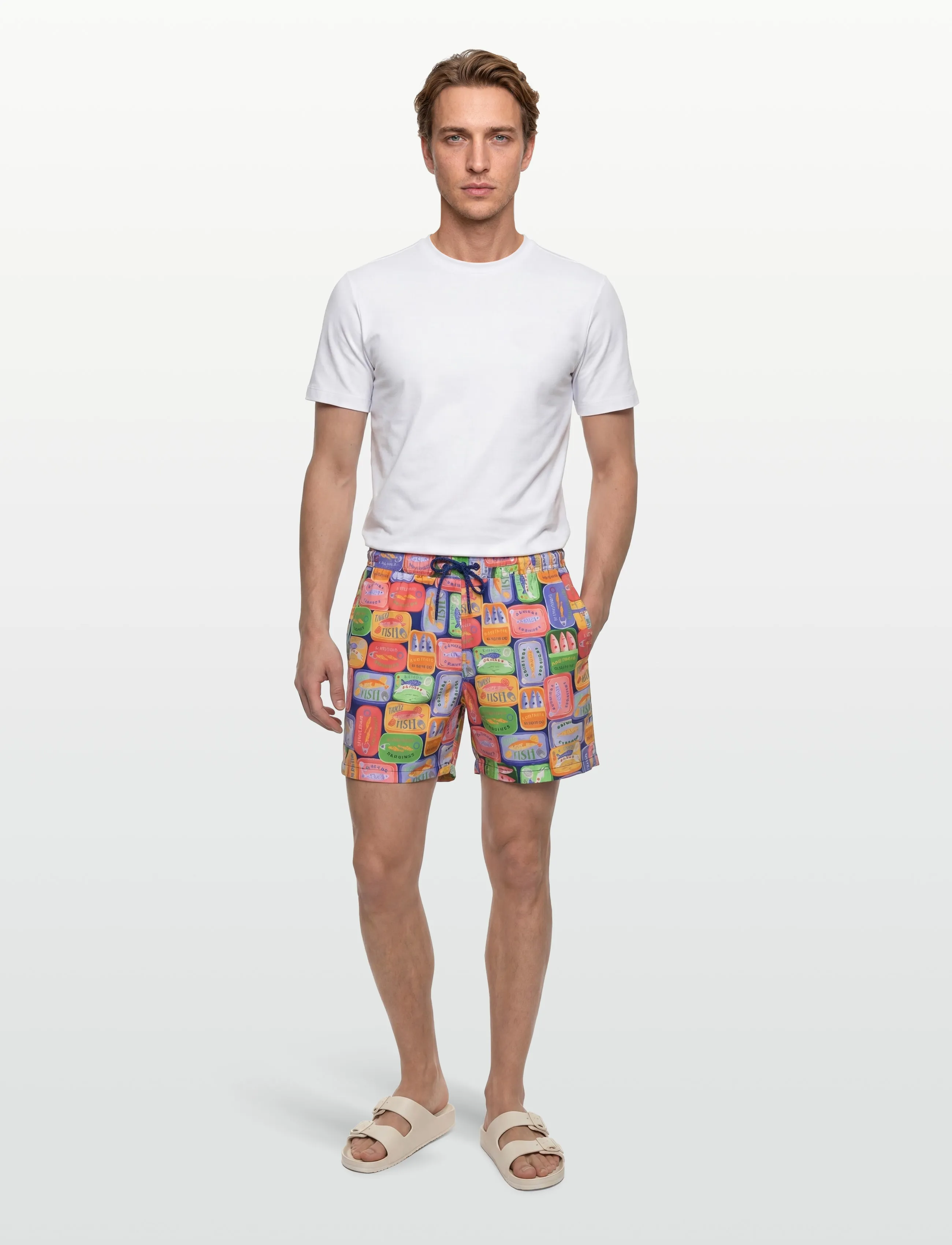 Björn Borg Print Swim Shorts, S, Bademode, Blau - Männerswear