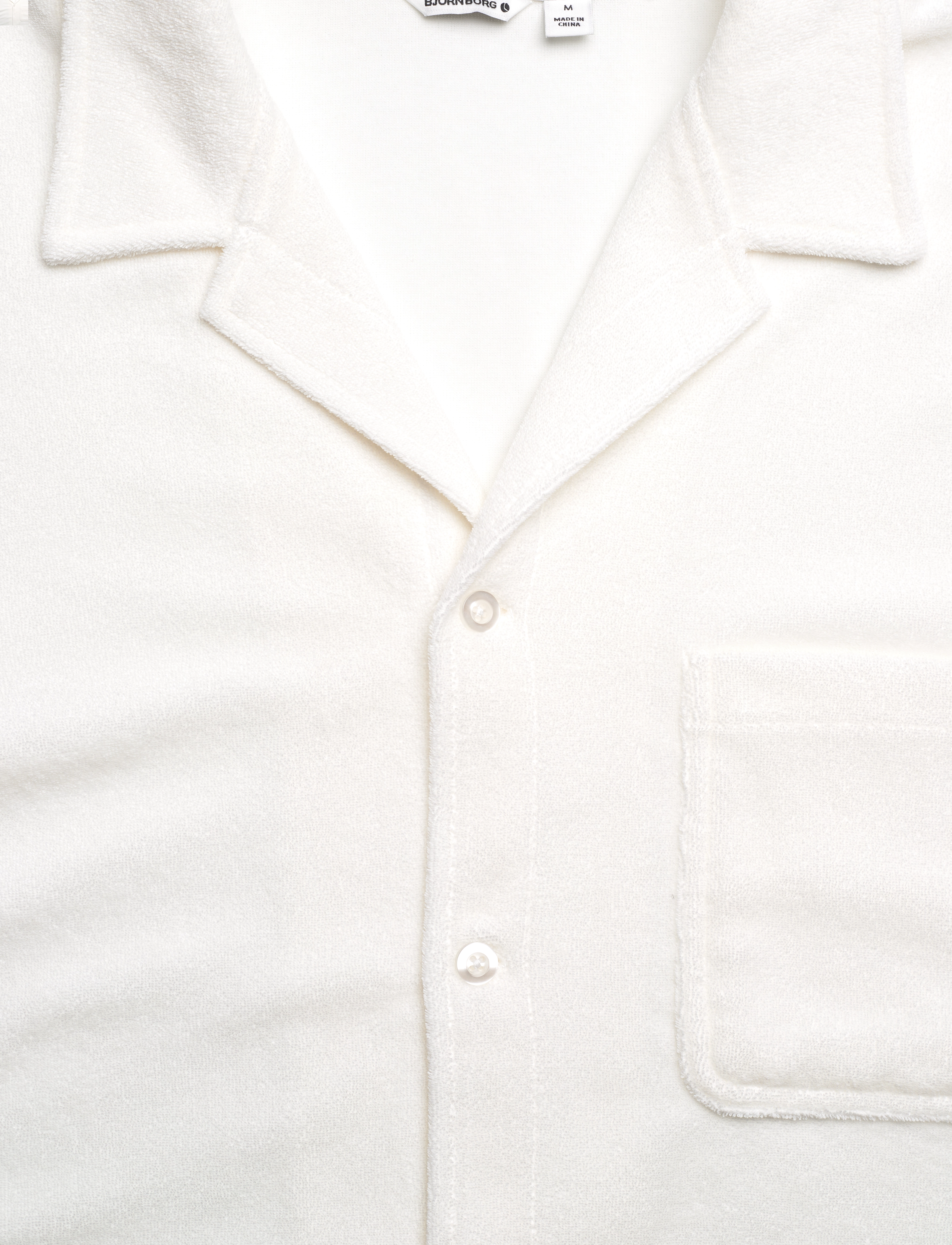 Björn Borg - BORG TOWELING POOL SHIRT - kortermede skjorter - egret - 2