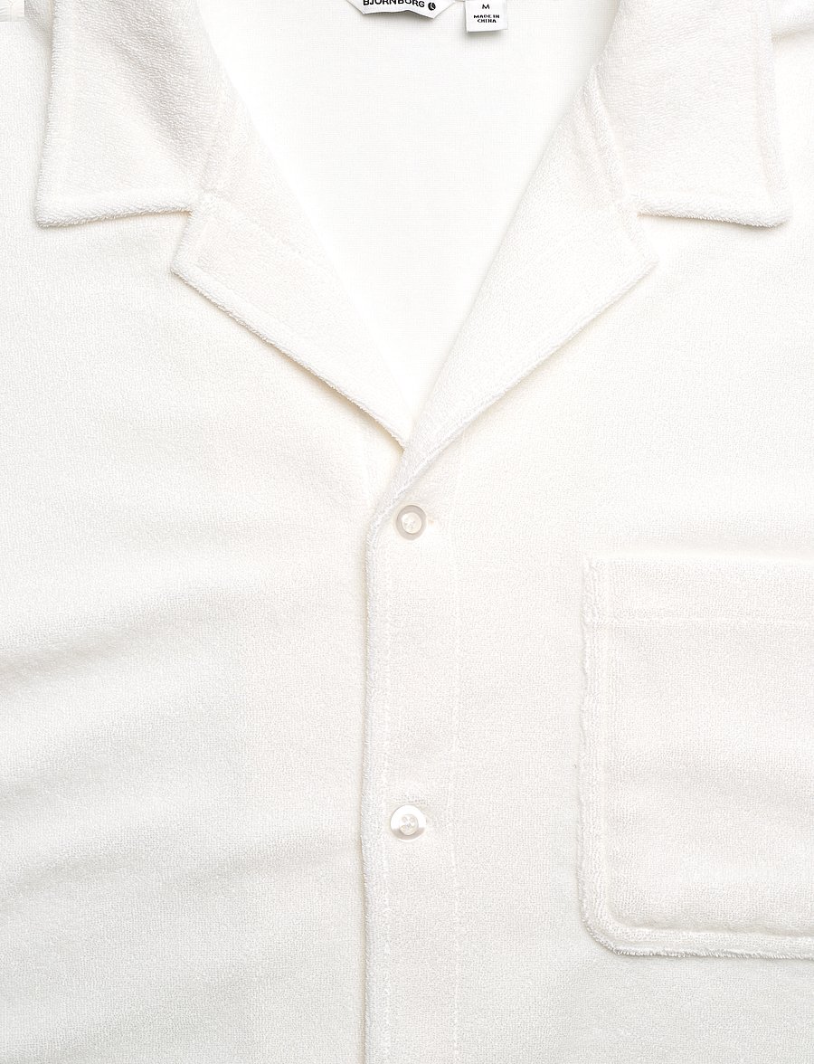 Björn Borg - BORG TOWELING POOL SHIRT - kortermede skjorter - egret - 2