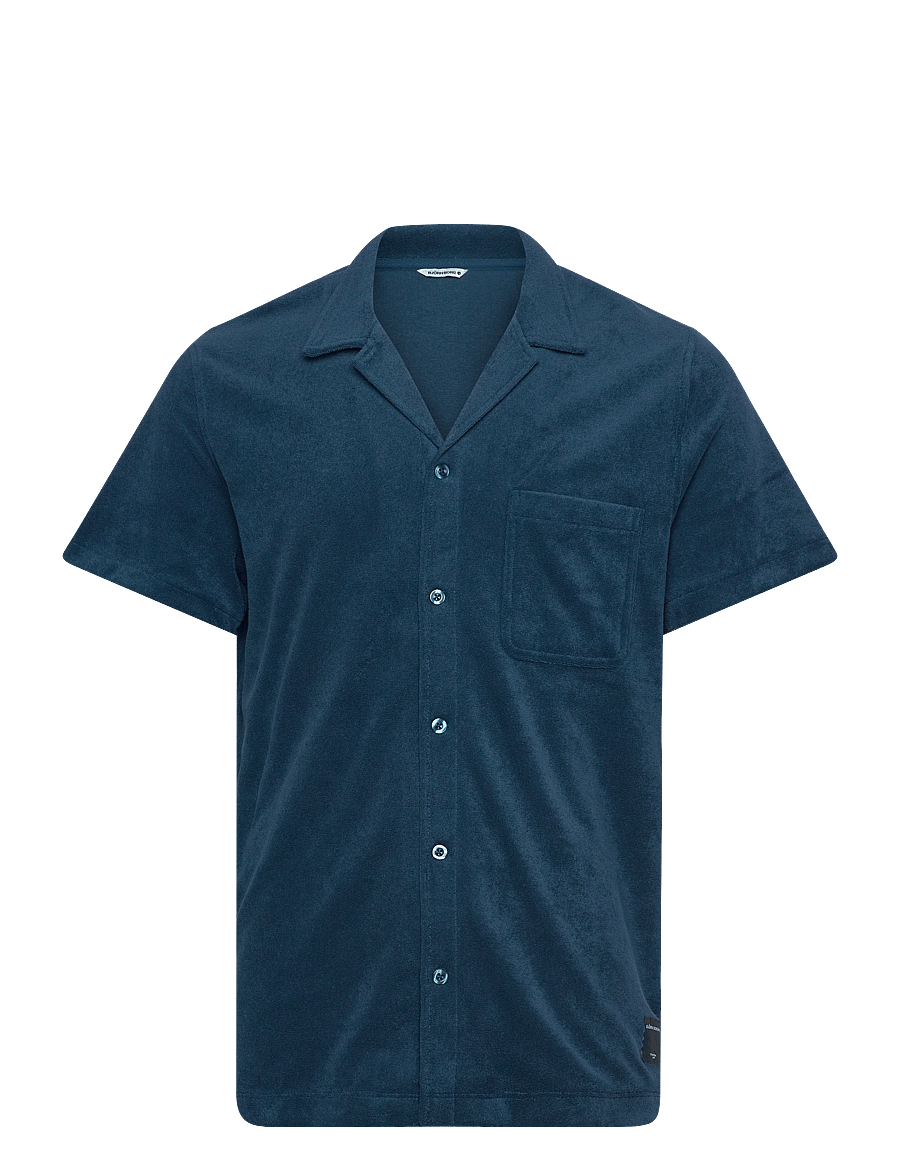 Björn Borg - BORG TOWELING POOL SHIRT - kortermede skjorter - gibraltar sea - 0