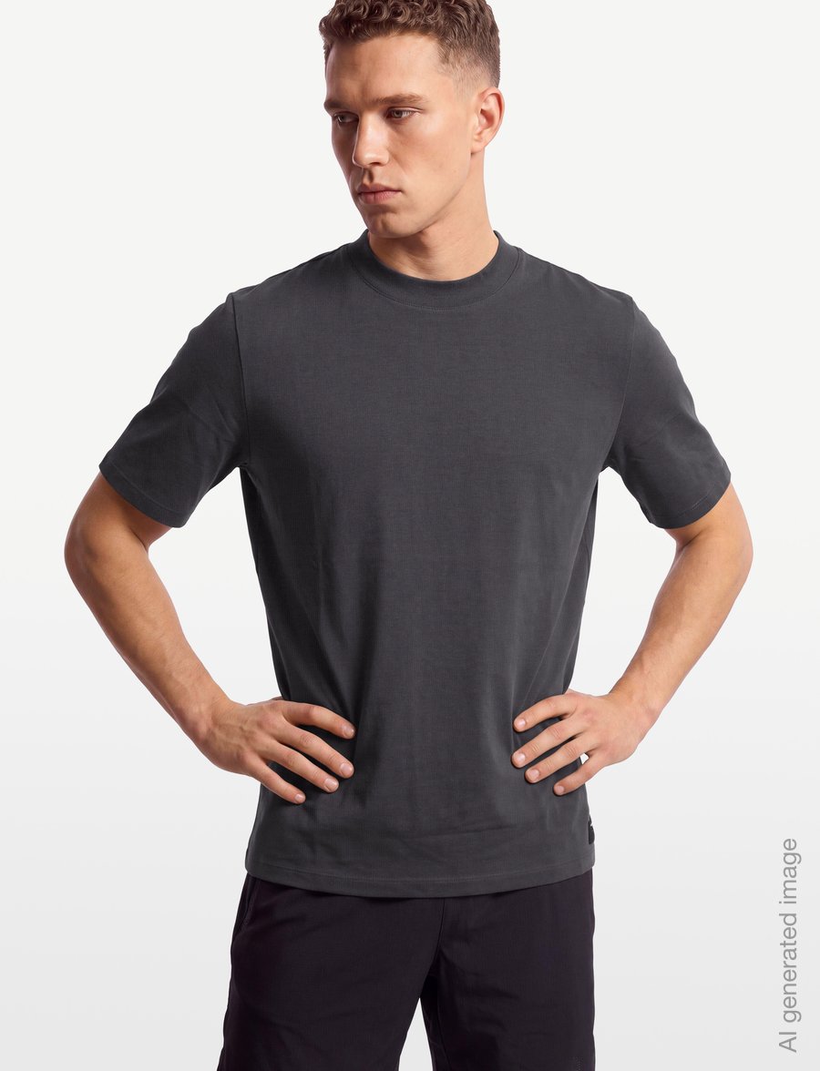 Björn Borg - CENTRE HIGH NECK T-SHIRT - oberteile & t-shirts - asphalt - 3