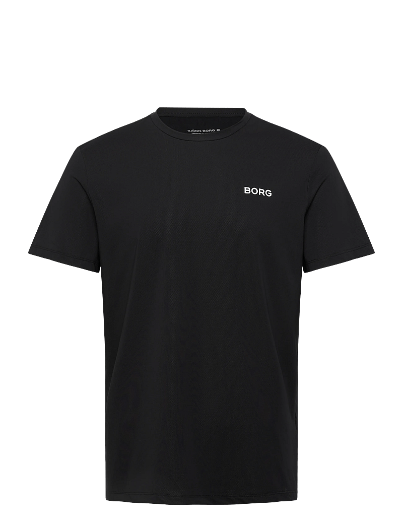 Björn Borg - BORG ESSENTIAL ACTIVE TRAINING T-SHIRT - oberteile & t-shirts - black beauty - 0