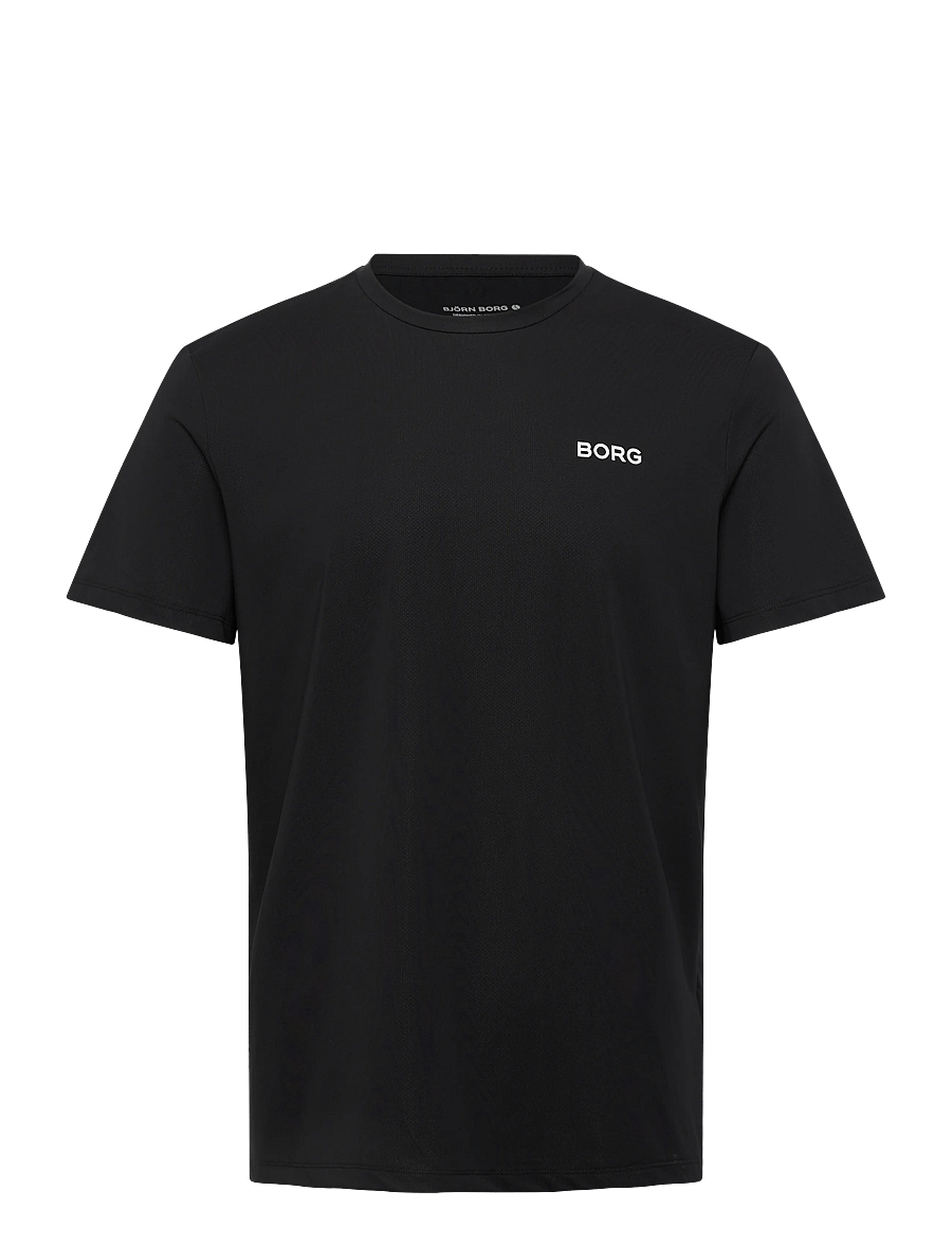 Björn Borg - BORG ESSENTIAL ACTIVE TRAINING T-SHIRT - oberteile & t-shirts - black beauty - 0