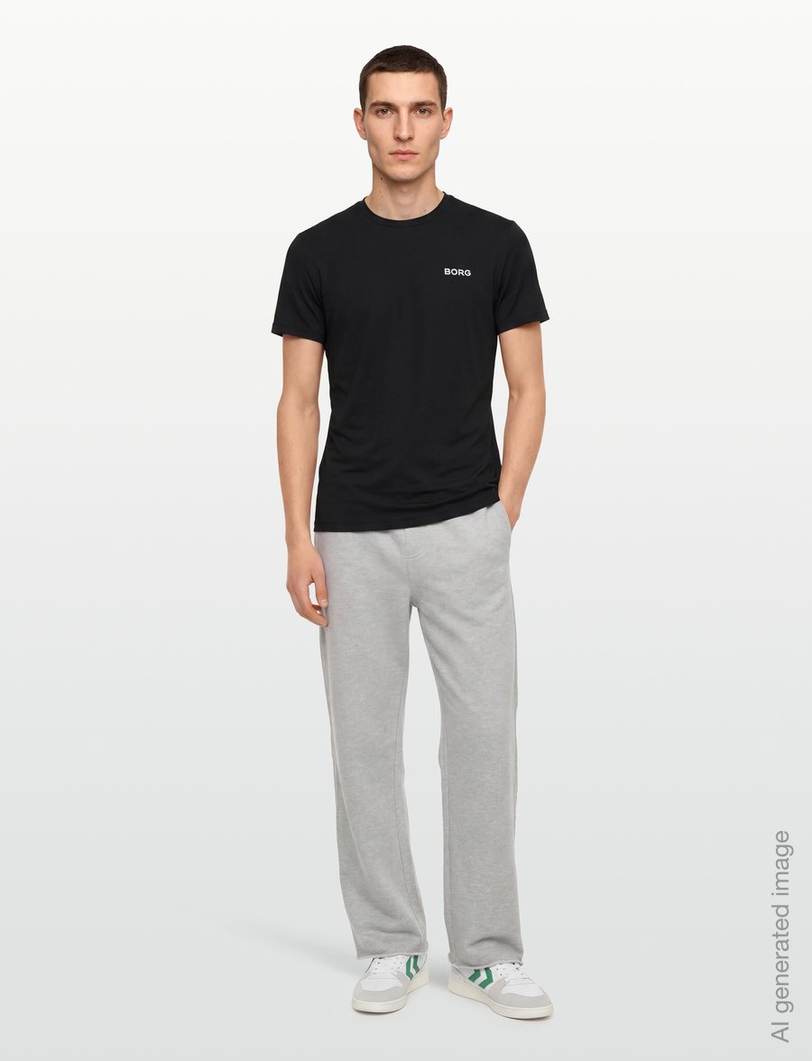Björn Borg - BORG ESSENTIAL ACTIVE TRAINING T-SHIRT - oberteile & t-shirts - black beauty - 0