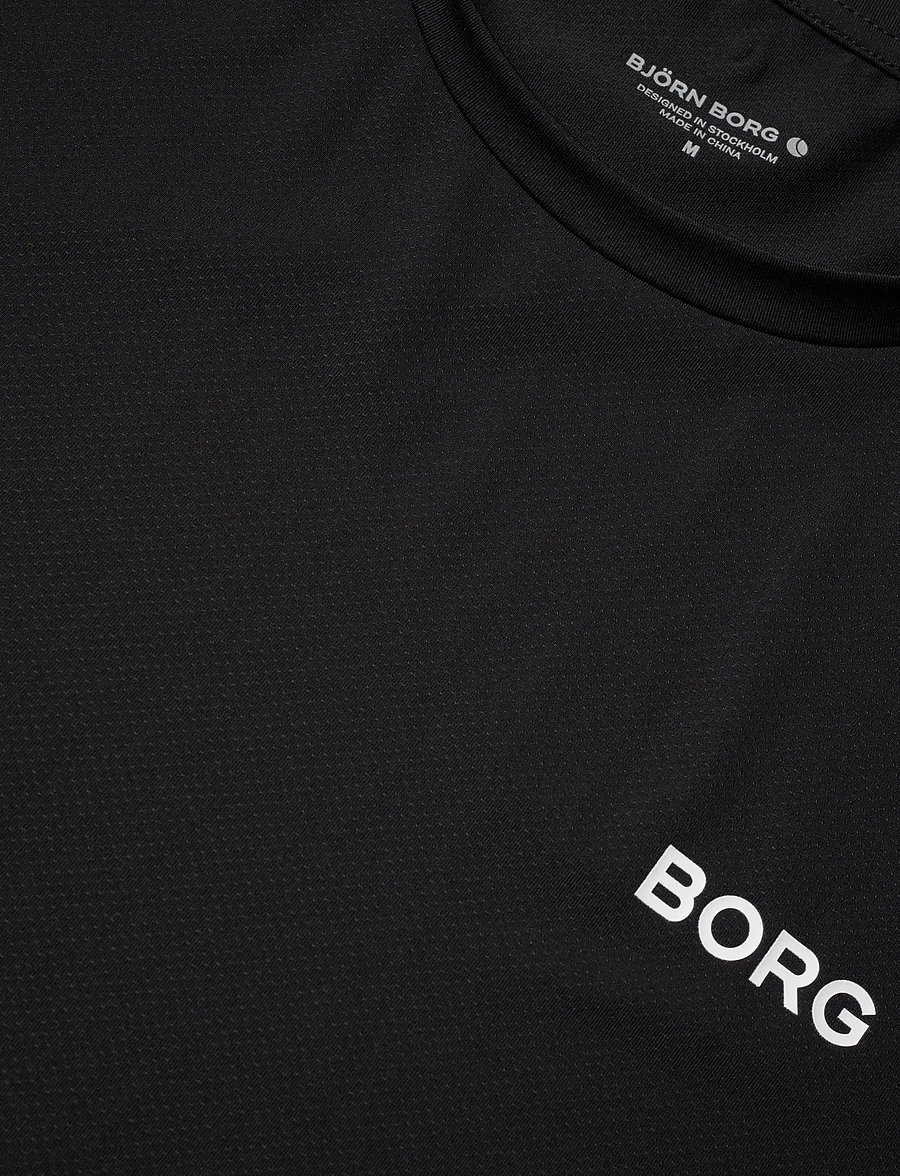 Björn Borg - BORG ESSENTIAL ACTIVE TRAINING T-SHIRT - oberteile & t-shirts - black beauty - 2