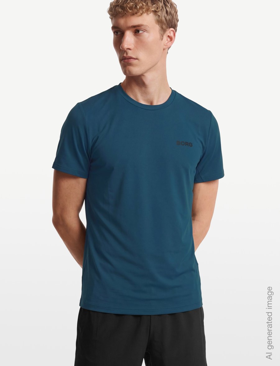 Björn Borg - BORG ESSENTIAL ACTIVE TRAINING T-SHIRT - augšdaļas un t-krekli - reflecting pond - 3
