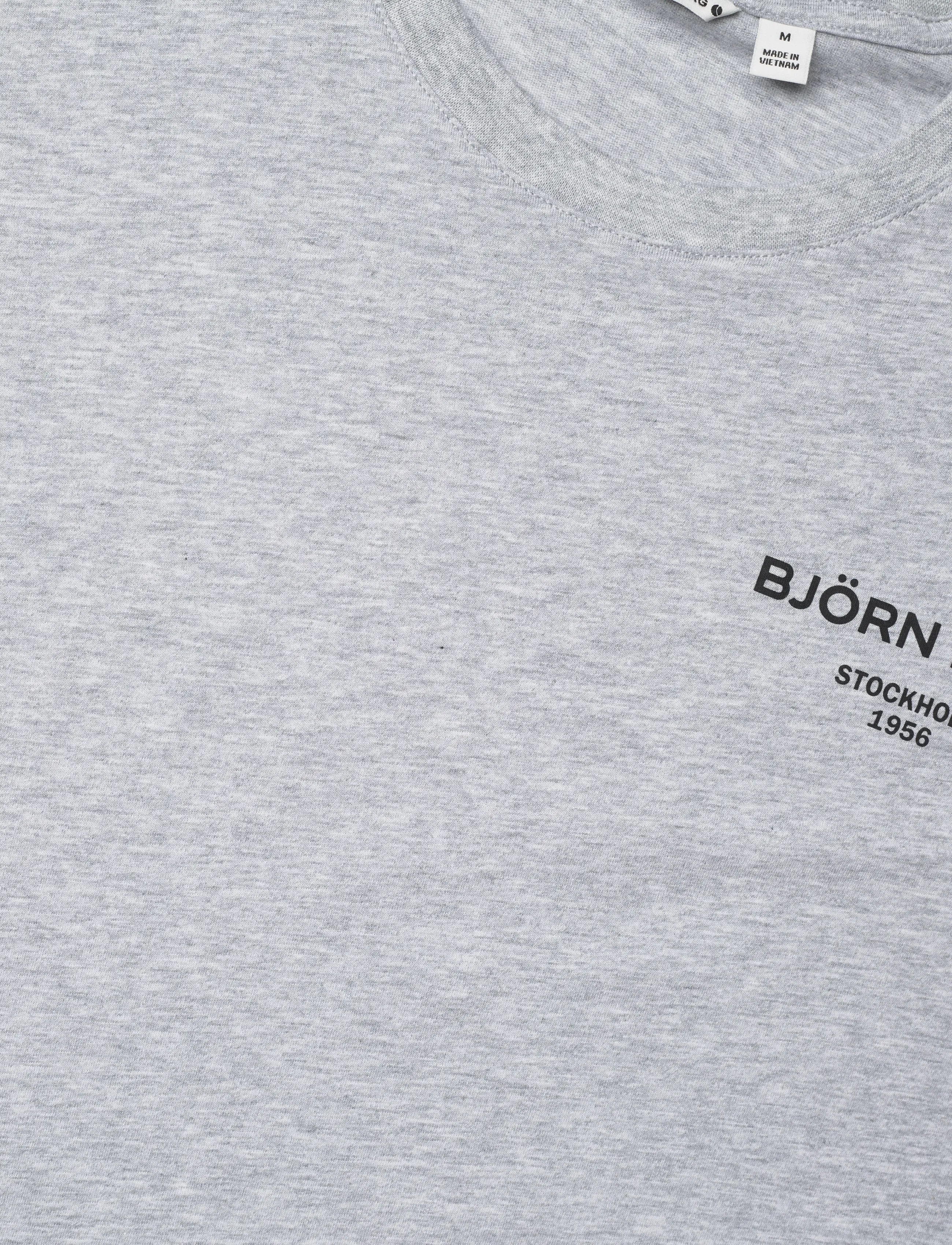 Björn Borg - BORG ESSENTIAL 1 T-SHIRT - t-shirts - light grey melange - 2