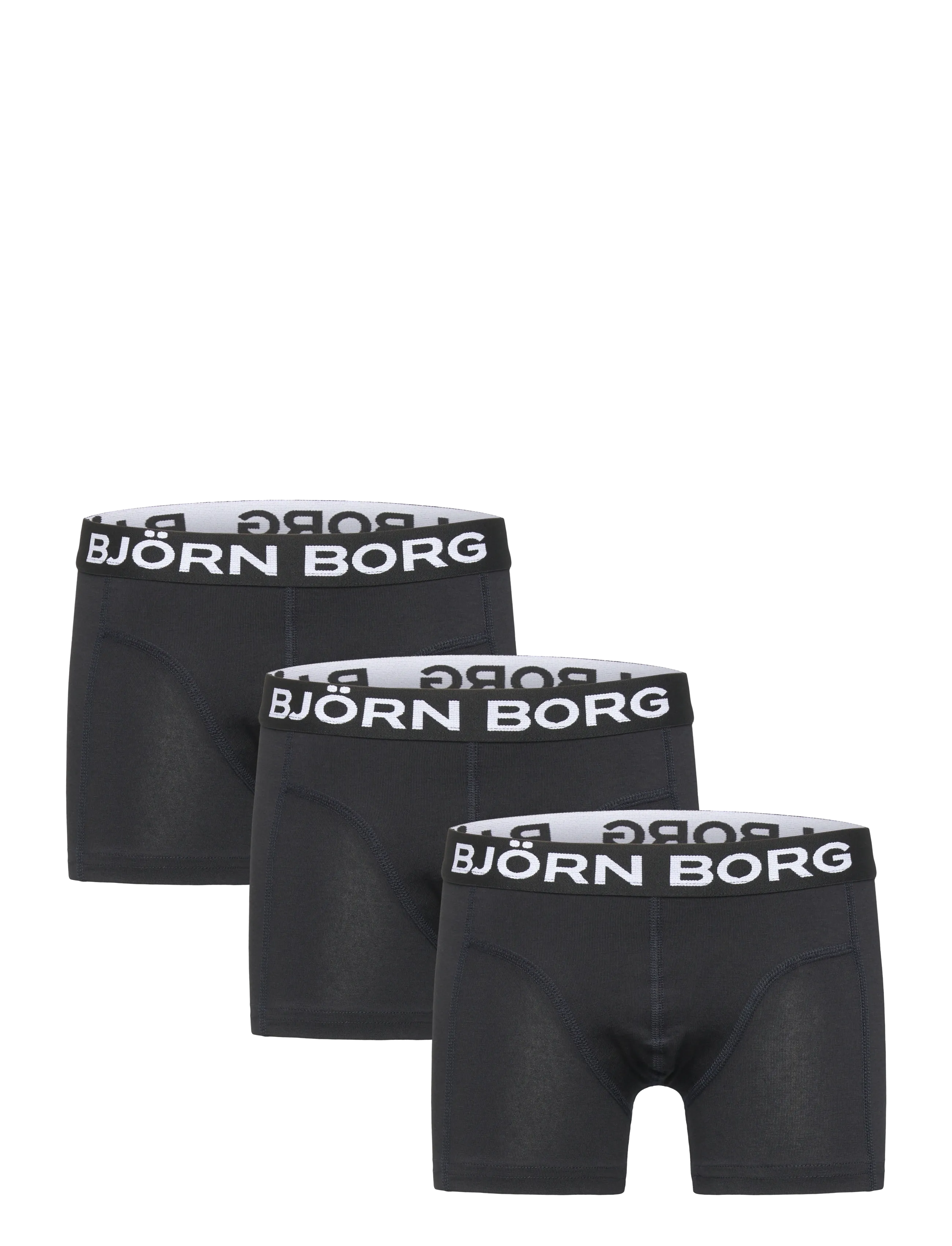 Björn Borg Cotton Stretch Boxer 3P, Børn, 3-Pak Boxershorts, Grå, Str: 122-128