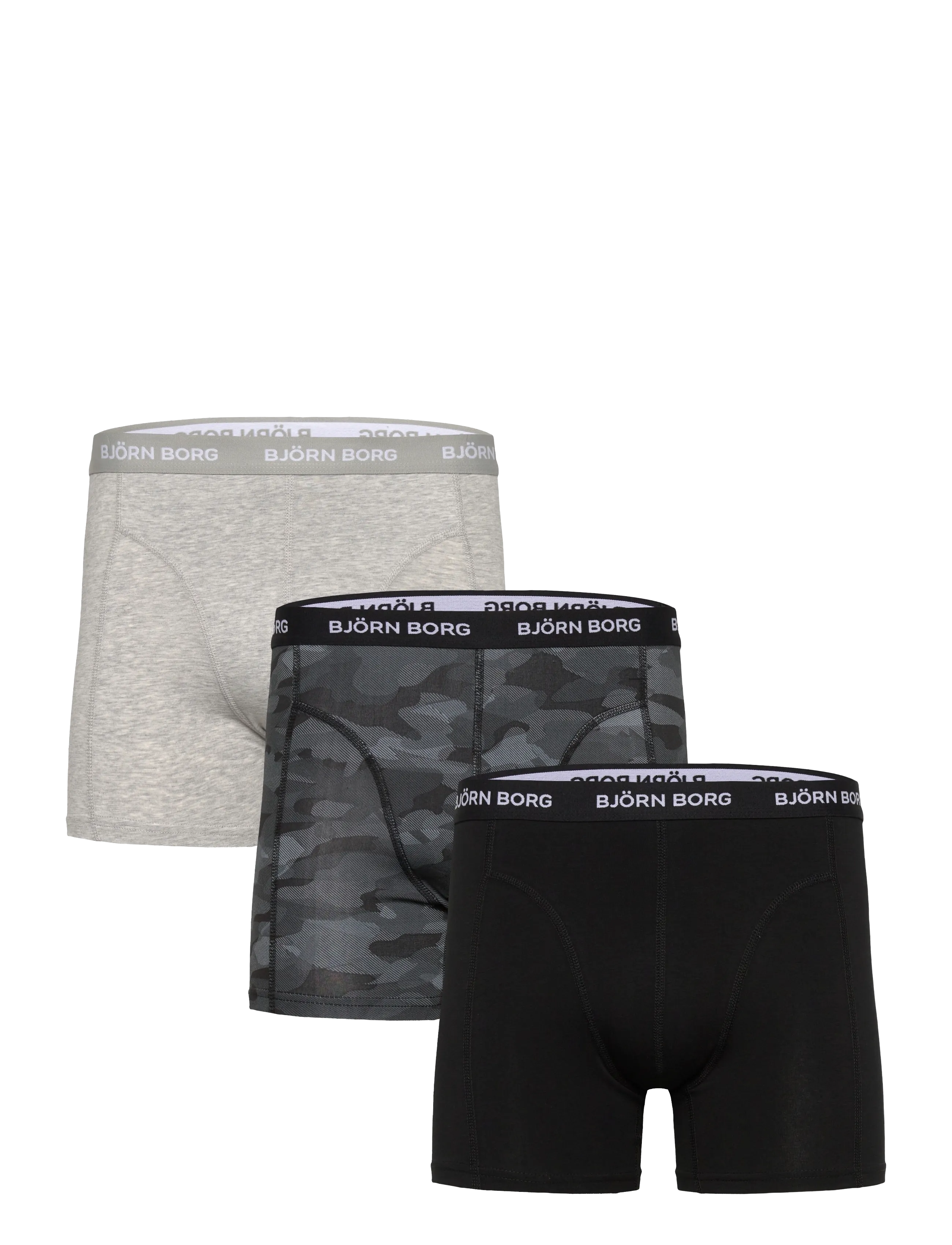 Björn Borg Cotton Stretch Boxer 3P, M, Underwear, Grau - Boxers, Männerswear