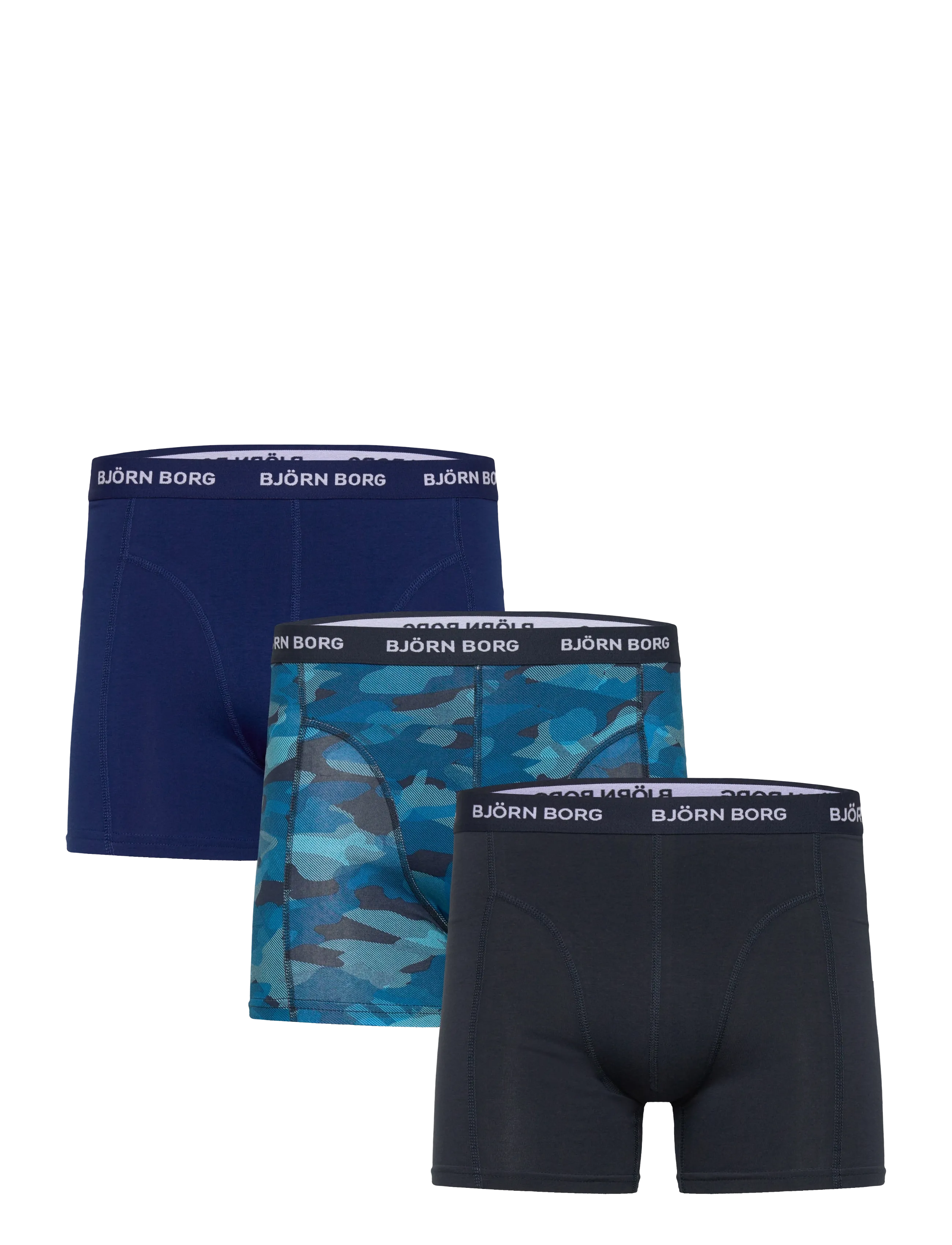 Björn Borg Cotton Stretch Boxer 3P, L, Underwear, Blau - Boxers, Männerswear