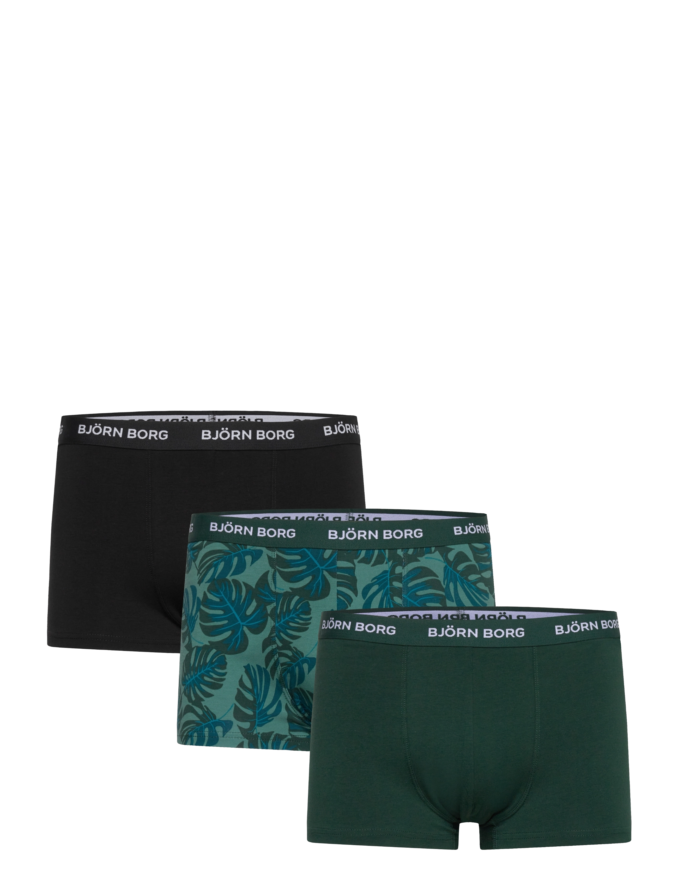 Björn Borg COTTON STRETCH TRUNK 3p - Underkläder - MULTIPACK 3 / green