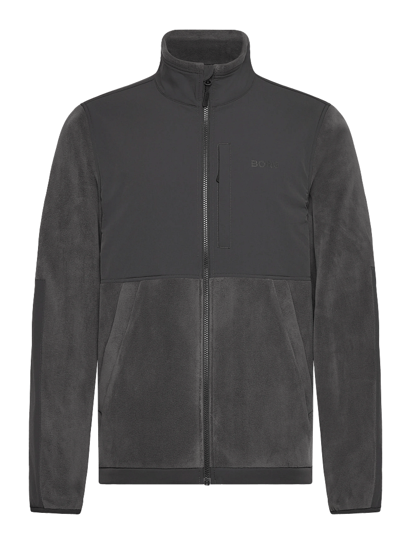 Björn Borg - BORG FLEECE HYBRID JACKET - fleece og mellemlag - asphalt - 0