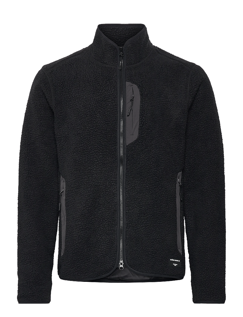 Björn Borg - CENTRE PILE JACKET - fleece & mellanlager - black beauty - 0