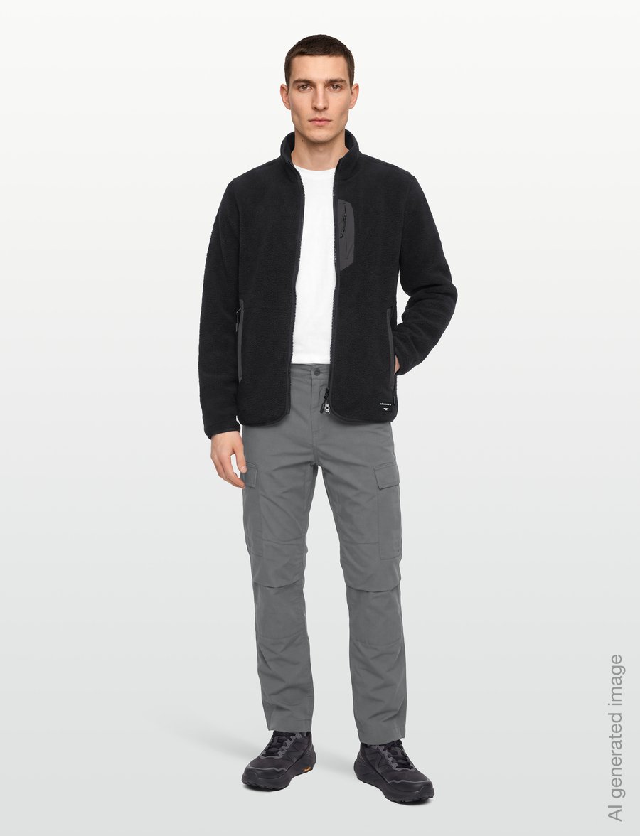 Björn Borg - CENTRE PILE JACKET - flisiniai drabužiai ir tarpiniai sluoksniai - black beauty - 0