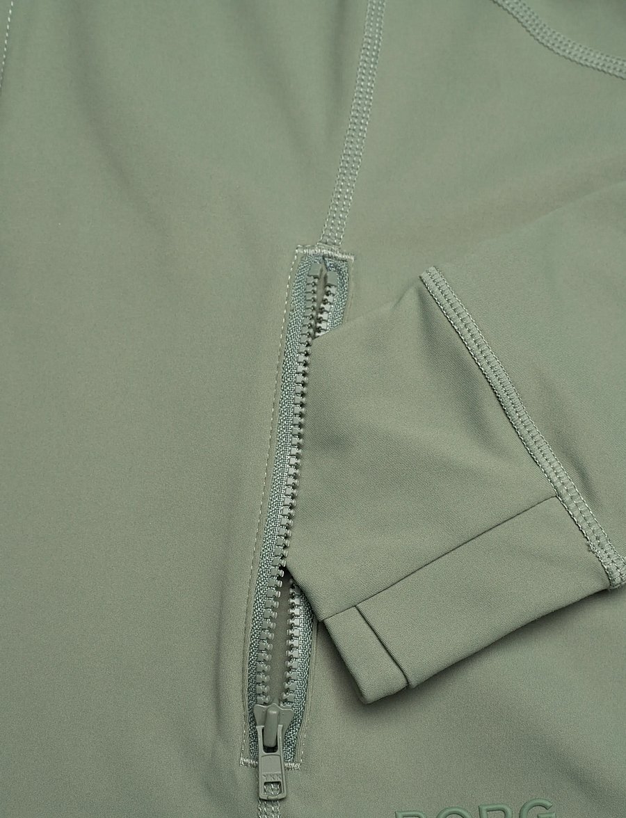 Björn Borg - BORG SOFT ZIP MIDLAYER - oberteile - agave green - 3