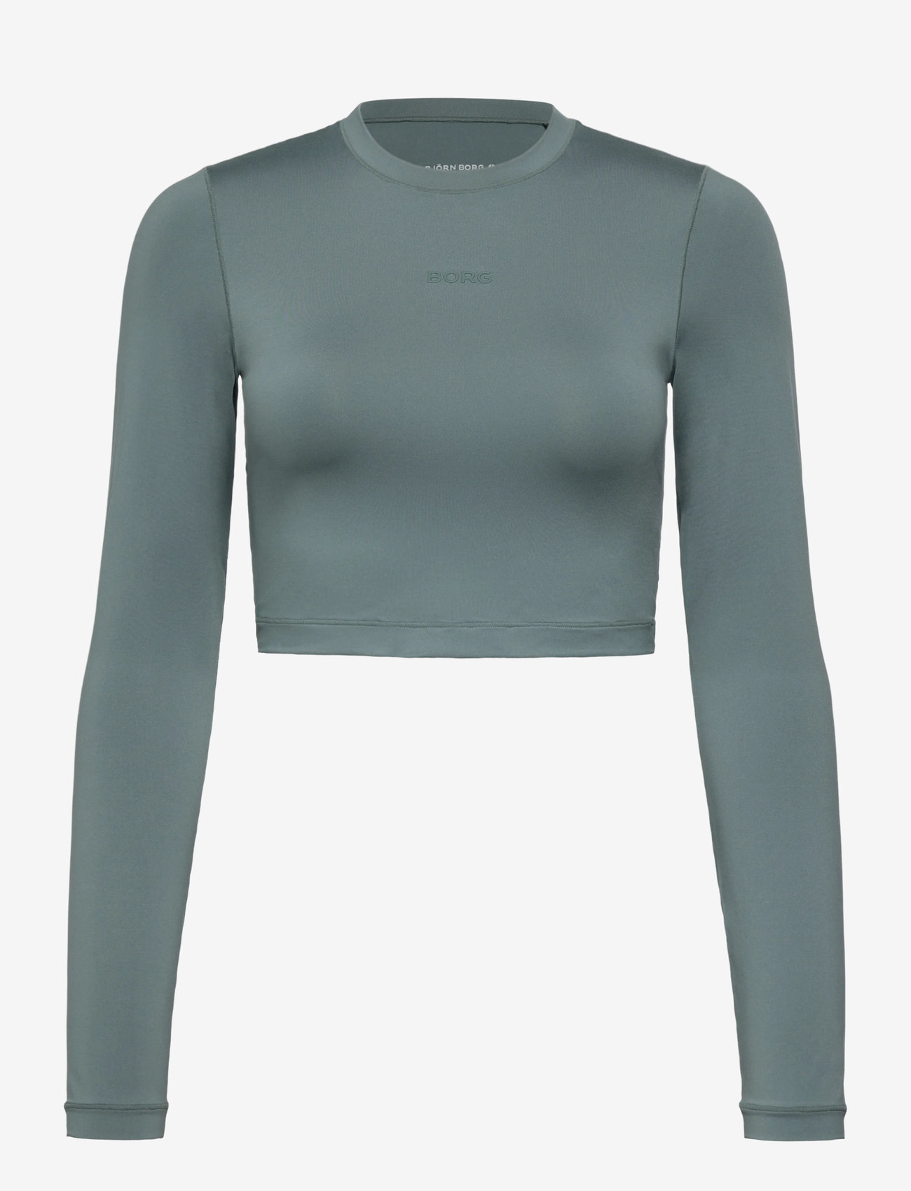 Björn Borg - STUDIO SOFT CROPPED LONGSLEEVE - crop tops - balsam green - 0