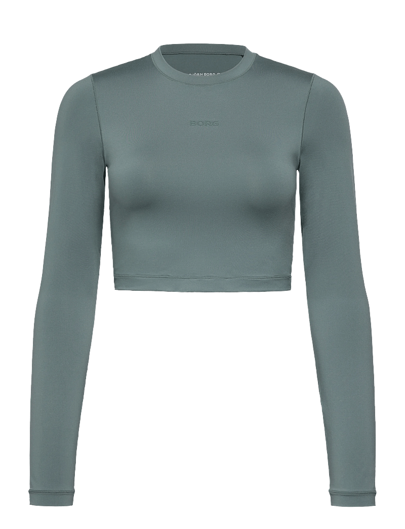 Björn Borg - STUDIO SOFT CROPPED LONGSLEEVE - crop tops - balsam green - 0