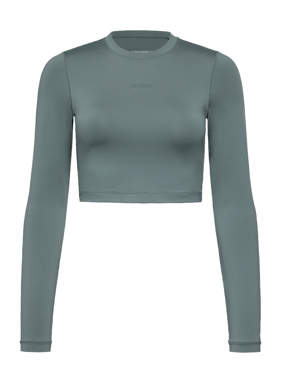Björn Borg - STUDIO SOFT CROPPED LONGSLEEVE - crop-tops - balsam green - 0