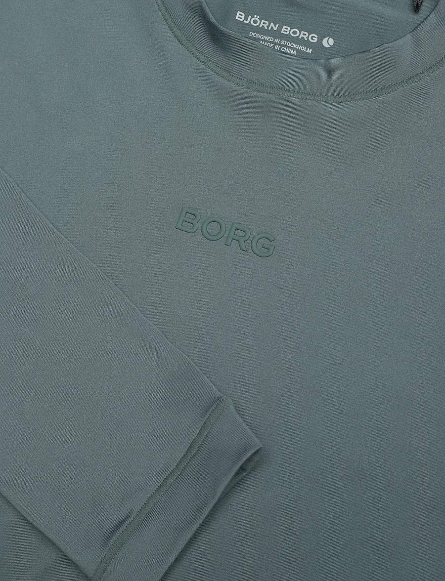 Björn Borg - STUDIO SOFT CROPPED LONGSLEEVE - crop-tops - balsam green - 2