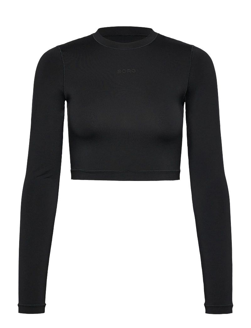 Björn Borg - STUDIO SOFT CROPPED LONGSLEEVE - crop tops - black beauty - 0