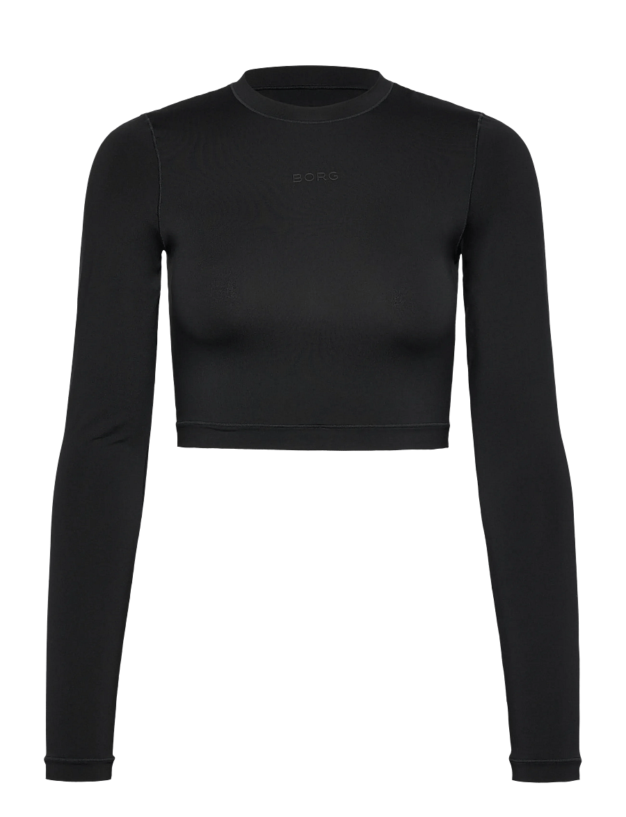 Björn Borg - STUDIO SOFT CROPPED LONGSLEEVE - crop-tops - black beauty - 0