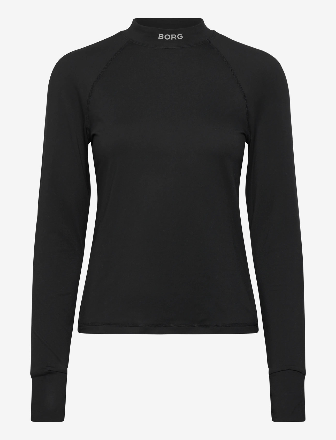 Björn Borg - BORG PERFORMANCE BRUSHED MOCKNECK - longsleeved tops - black beauty - 0