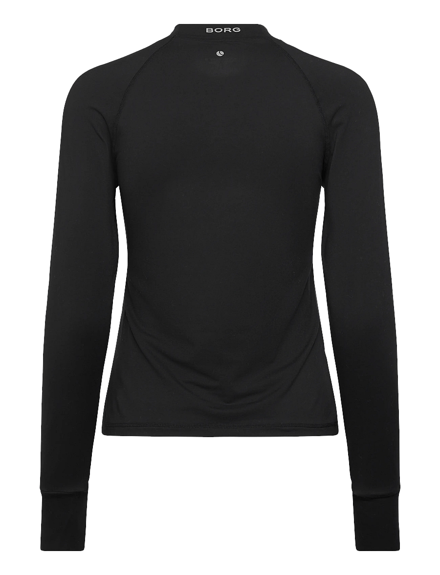 Björn Borg - BORG PERFORMANCE BRUSHED MOCKNECK - långärmade tröjor - black beauty - 1