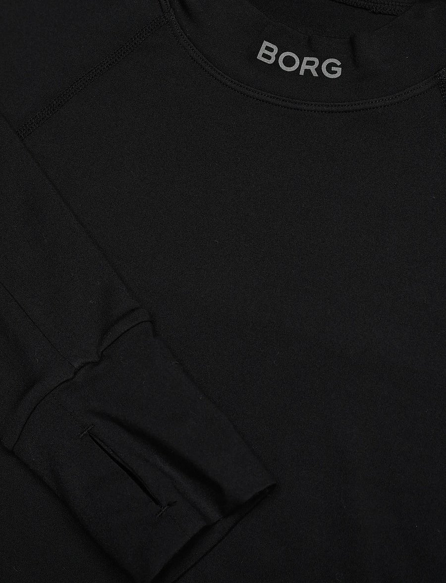 Björn Borg - BORG PERFORMANCE BRUSHED MOCKNECK - långärmade tröjor - black beauty - 2