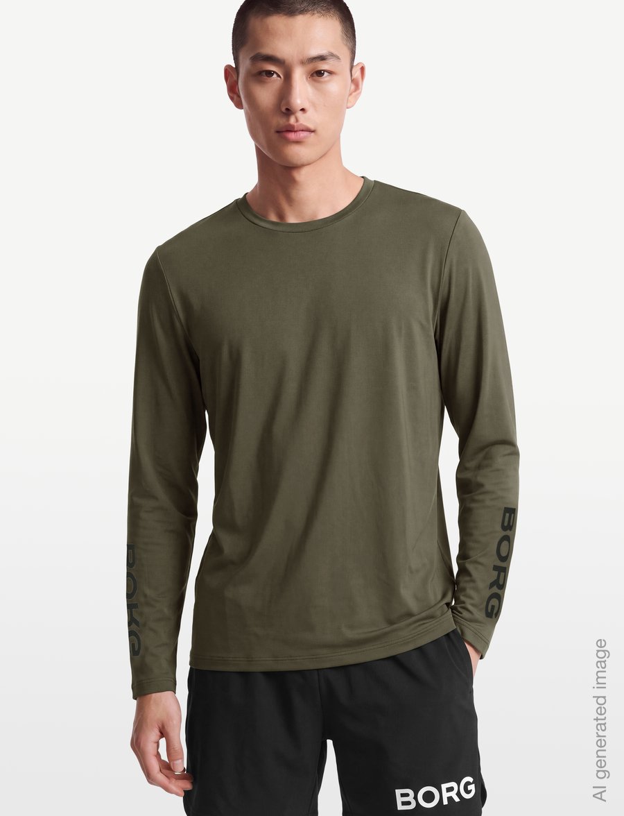 Björn Borg - BORG LONG SLEEVE T-SHIRT - langarmshirts - kalamata - 3