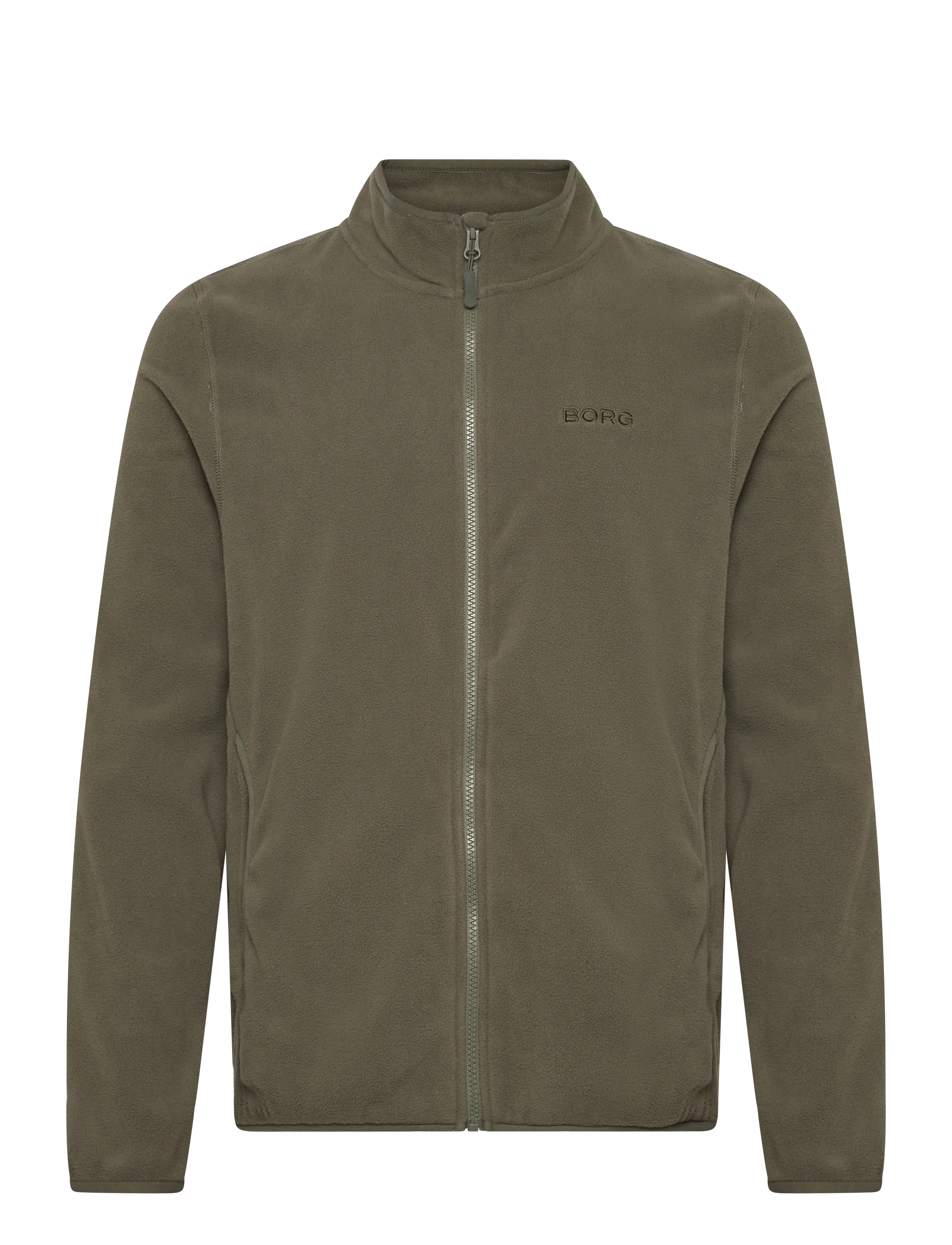 BORG FULL ZIP FLEECE - DUSTY OLIVE
