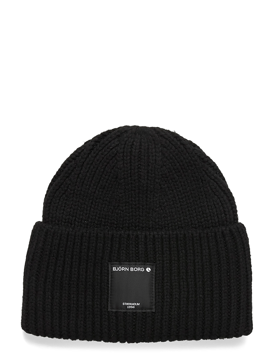 Björn Borg - CENTRE KNIT BEANIE - mössor - black beauty - 0