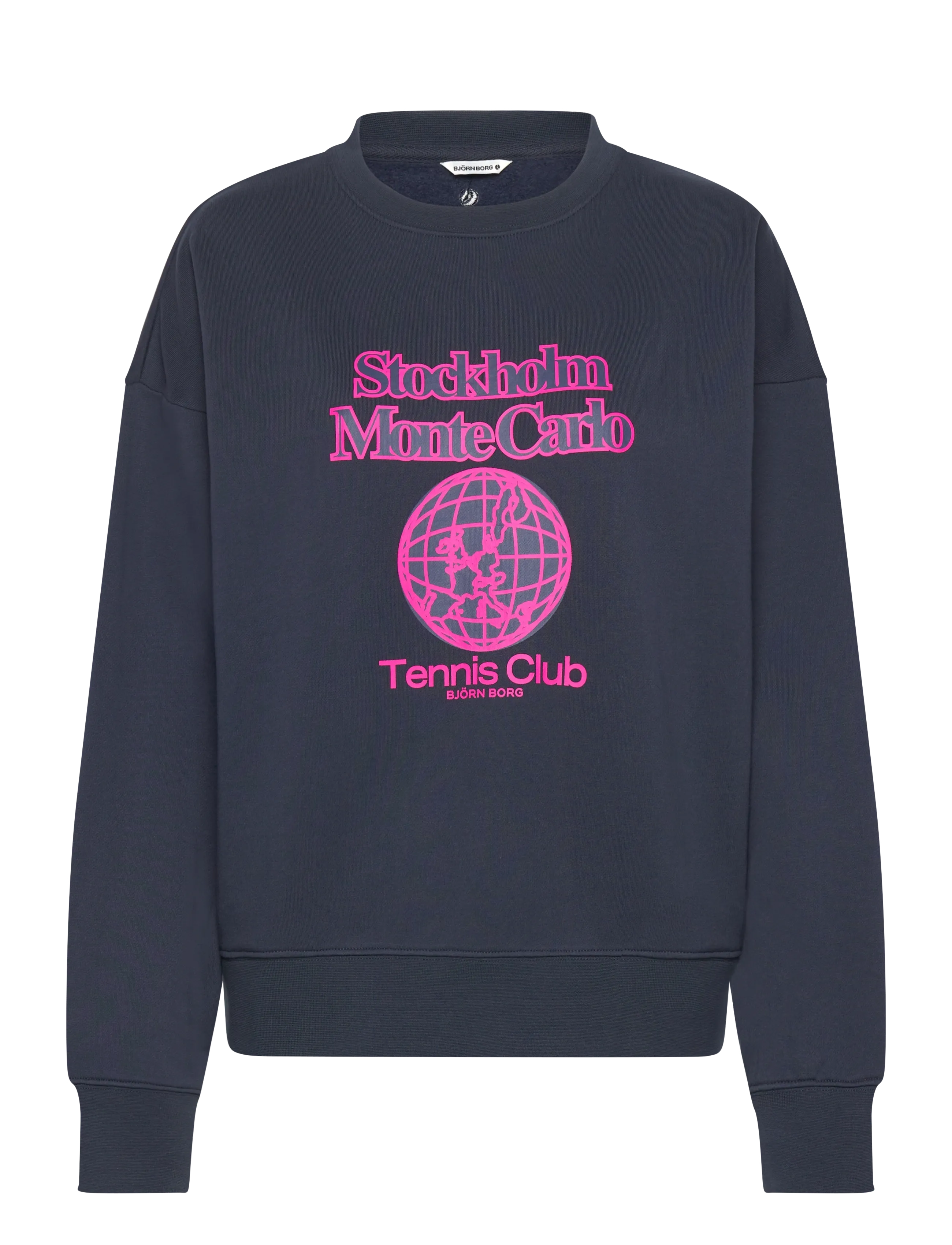 Björn Borg Borg Boyfriend Sweatshirt, Boyfriend Print Sweatshirt, Navy, Str: XS