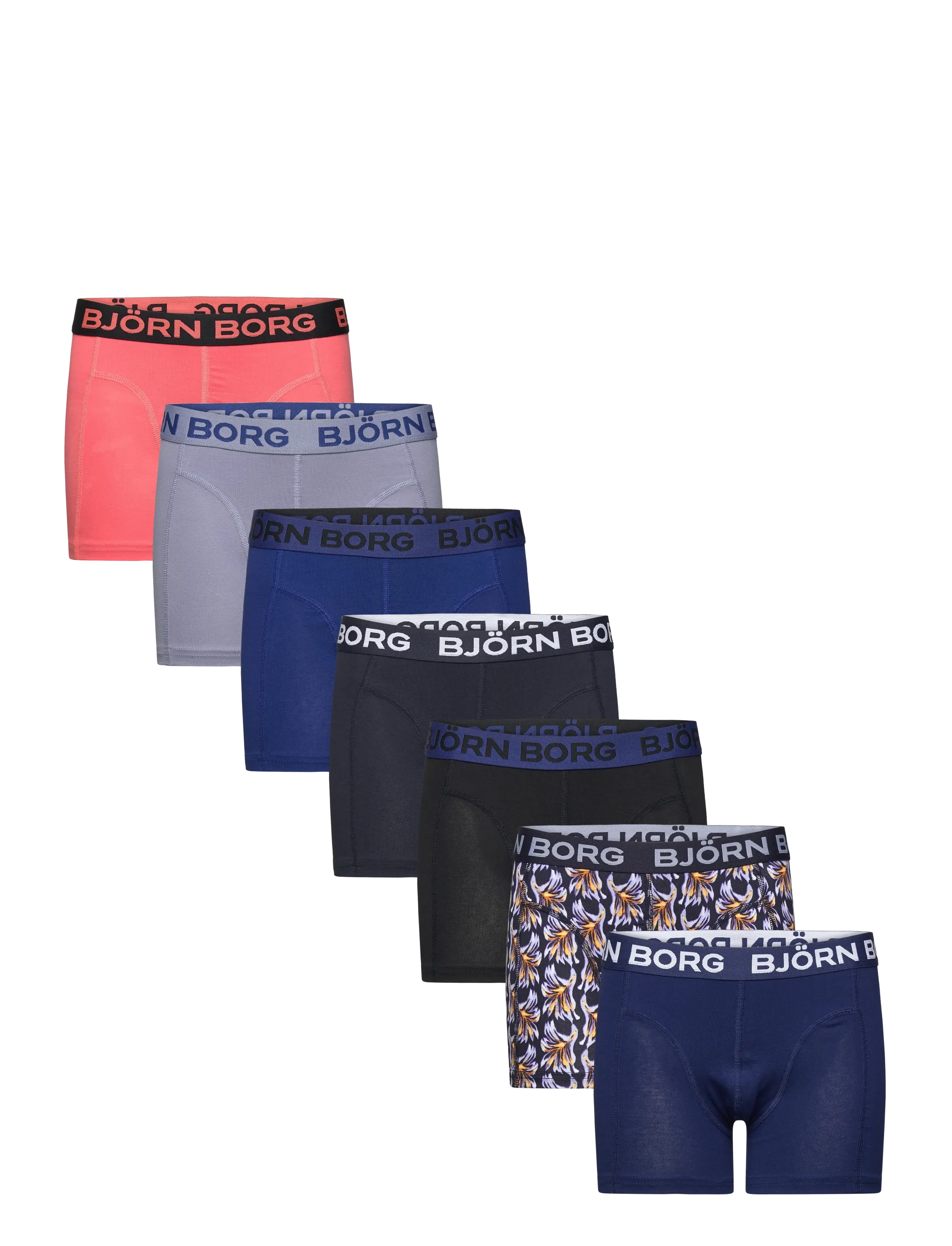Björn Borg Cotton Stretch Boxer 7P, 110-116, Navy, Undertøj > Underbukser, Børn