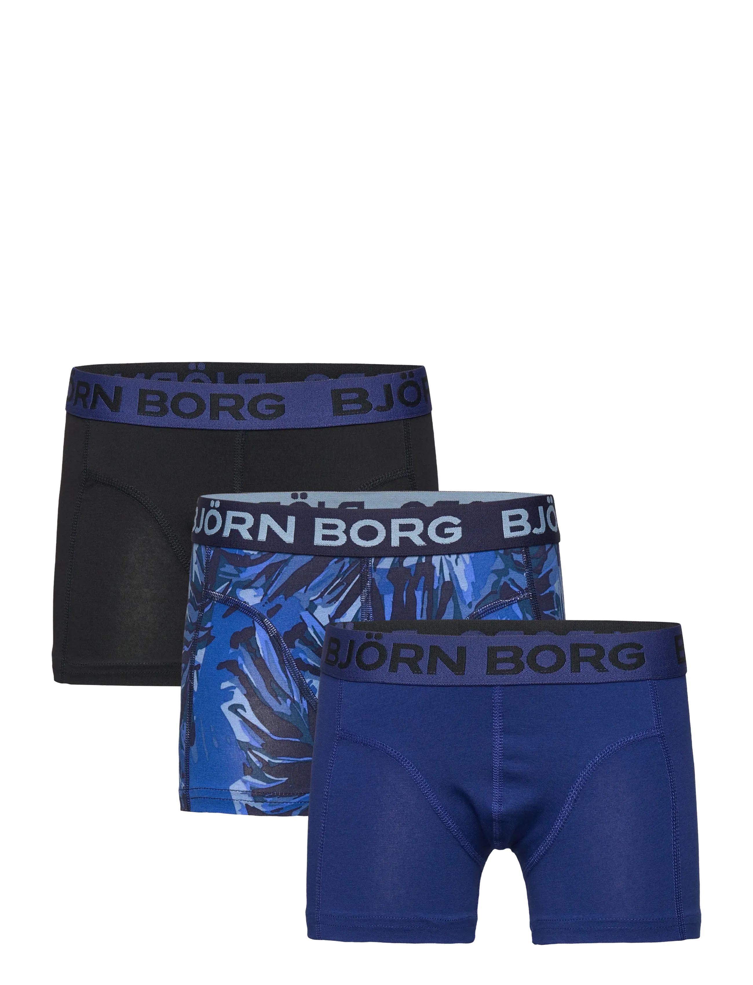 Björn Borg Cotton Stretch Boxer 3P, 110-116, Navy, Undertøj > Underbukser, Børn