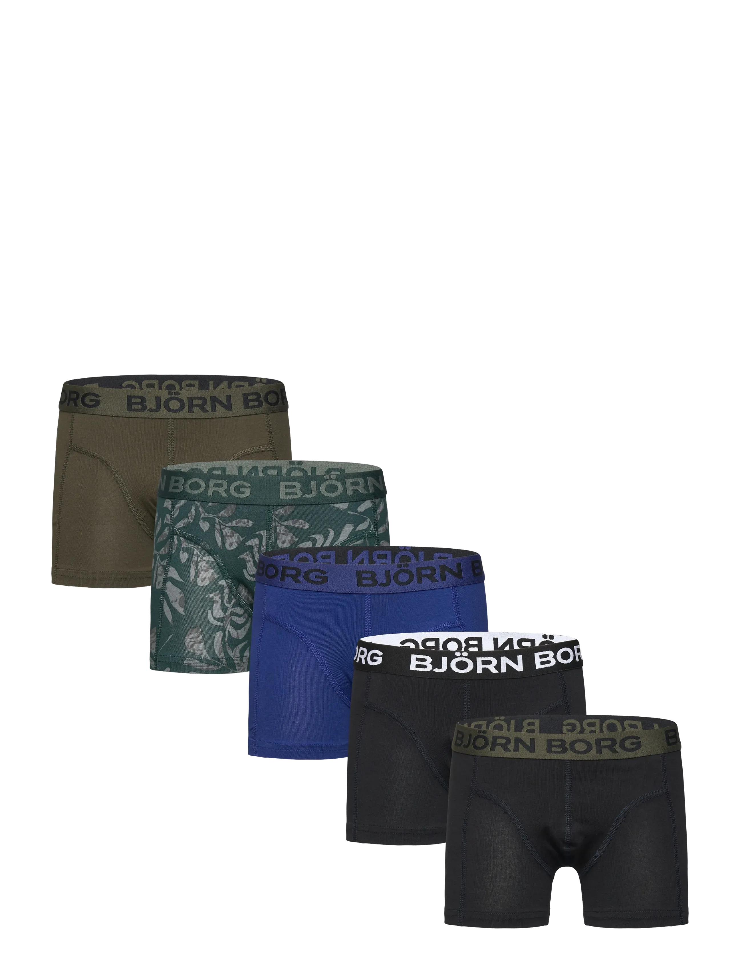 Björn Borg Cotton Stretch Boxer 5P, 110-116, Black, Undertøj > Underbukser, Børn