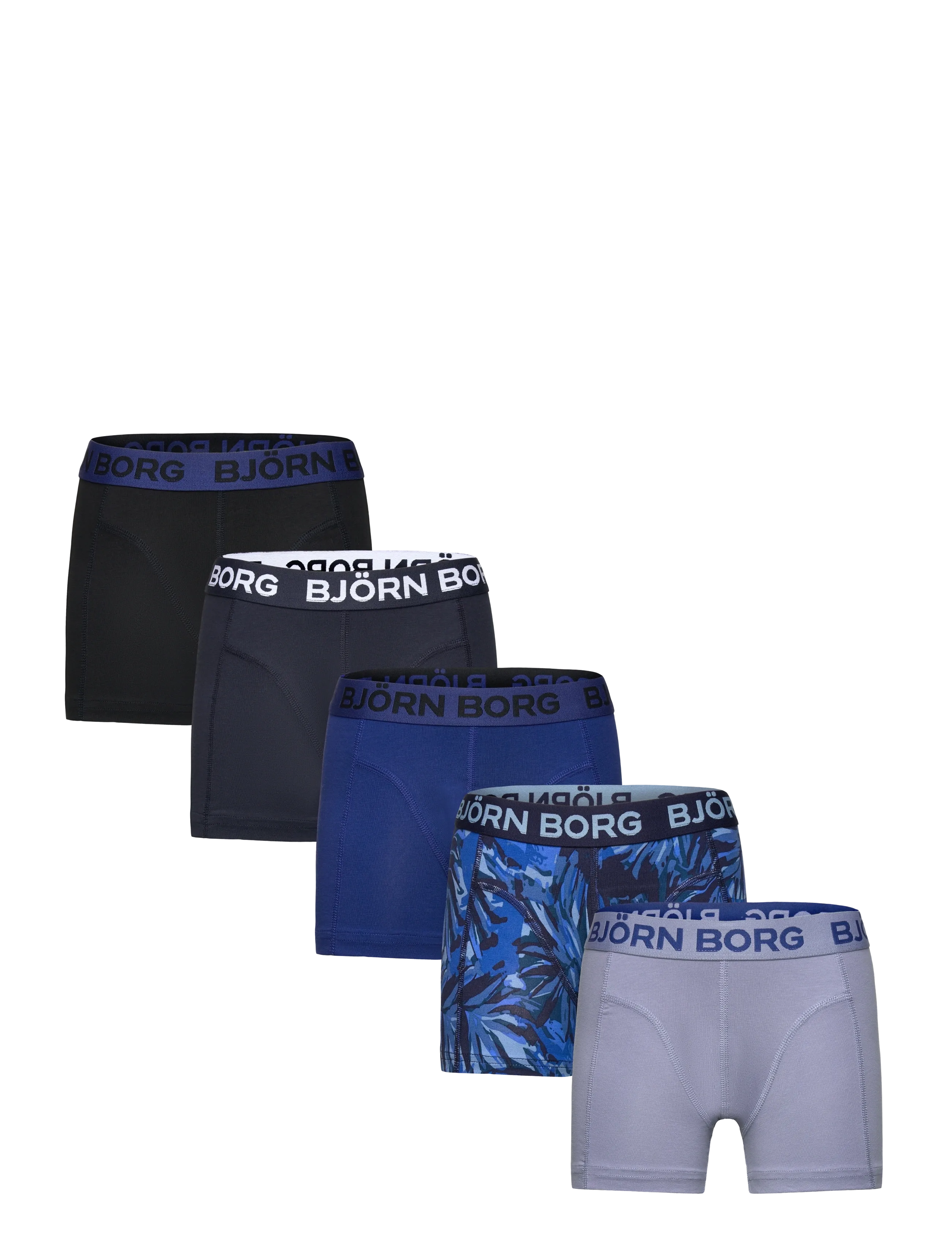 Björn Borg Cotton Stretch Boxer 5P, 110-116, Blue, Undertøj > Underbukser, Børn