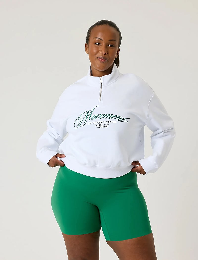 Björn Borg - ALICE STENLÖF HALFZIP SWEATSHIRT - Överdelar - brilliant white - 0