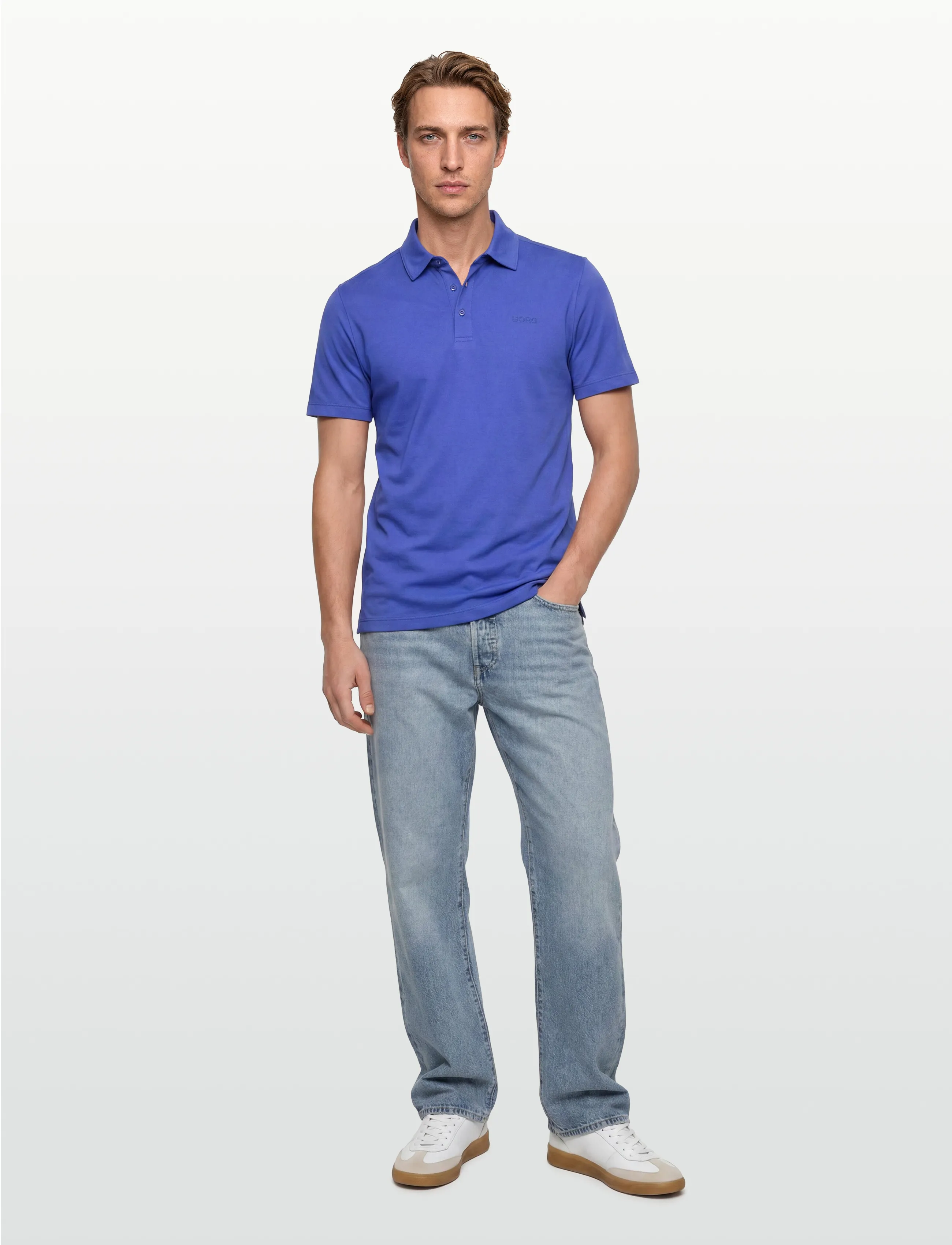 Björn Borg Sports Polo Shirt, M, Sport Polos, Blau - Short-sleeved Männerswear