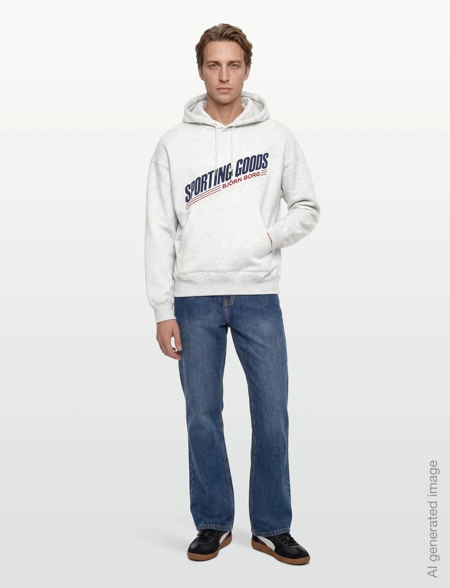 Björn Borg - BORG OVERSIZED HOODIE - sweatshirts - ultra light grey melange - 0