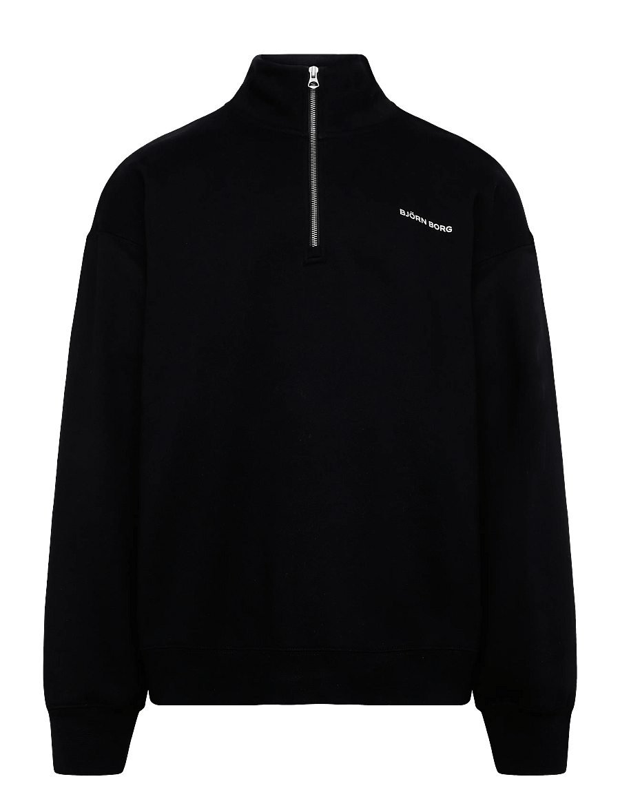 Björn Borg - BORG OVERSIZED HALF-ZIP - oberteile - black beauty - 0