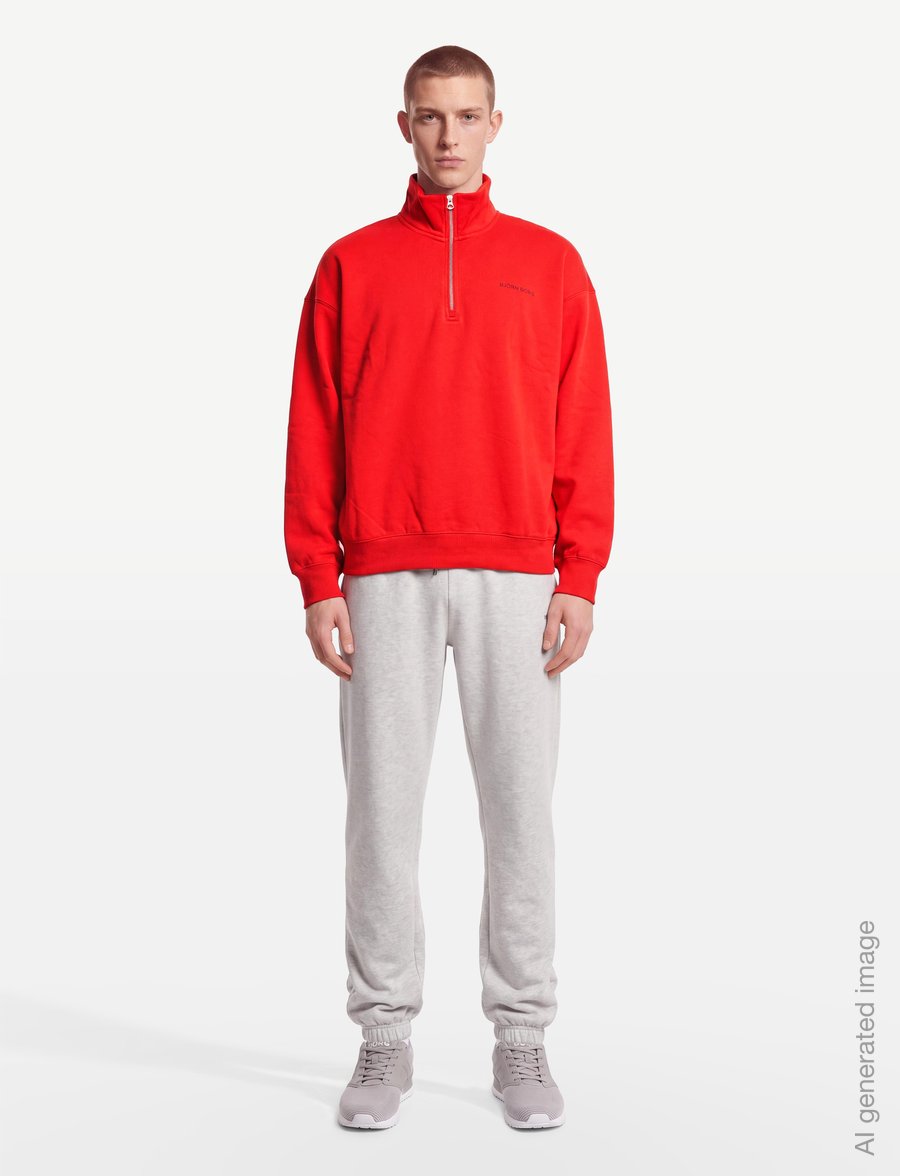 Björn Borg - BORG OVERSIZED HALF-ZIP - overdele - flame scarlet - 0