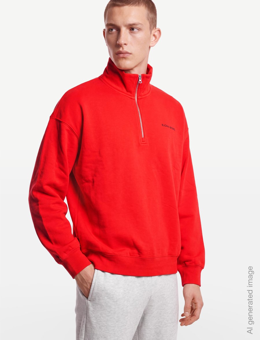 Björn Borg - BORG OVERSIZED HALF-ZIP - overdele - flame scarlet - 3