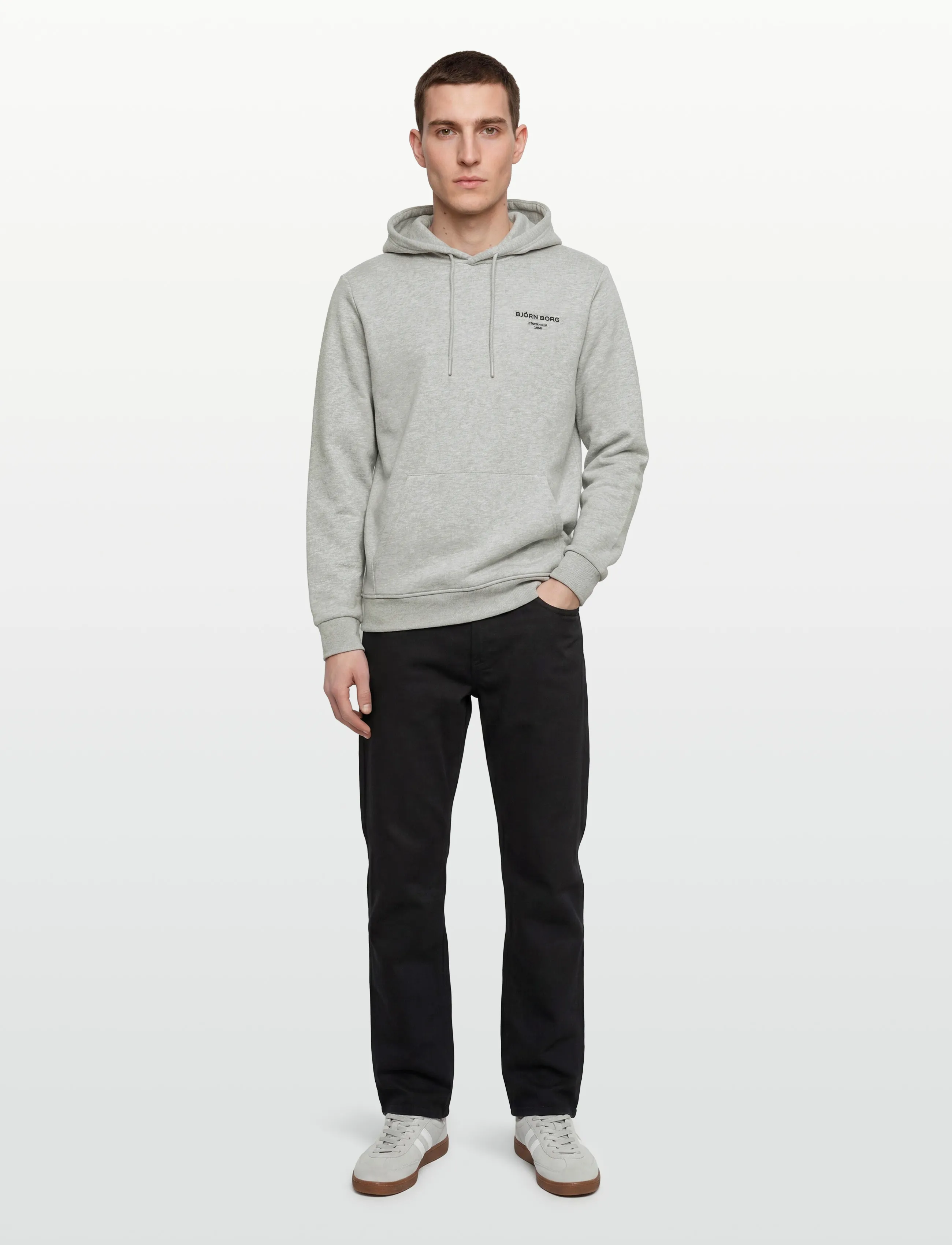 Björn Borg Borg Essential 1 Hoodie, XXL, Grey, Sport Sweatshirts & Hoodies > Sport Hoodies, Herre