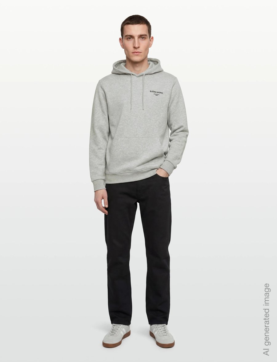 Björn Borg - BORG ESSENTIAL 1 HOODIE - tops - light grey melange - 0