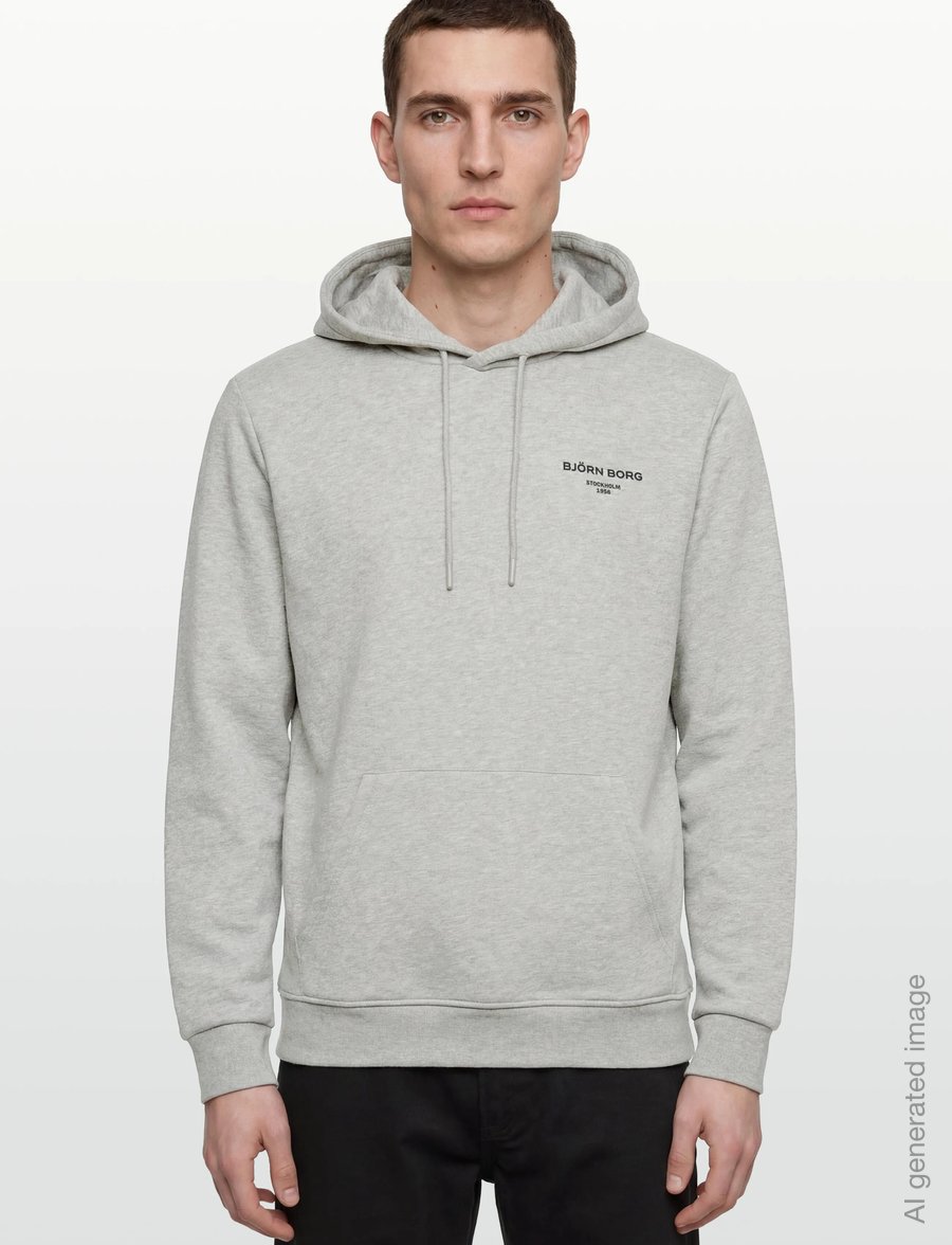 Björn Borg - BORG ESSENTIAL 1 HOODIE - tops - light grey melange - 3