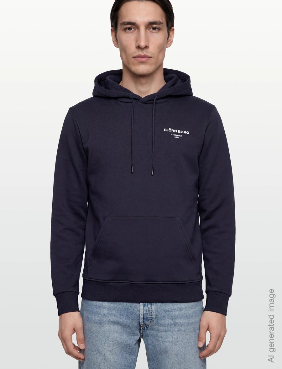 Björn Borg - BORG ESSENTIAL 1 HOODIE - toppar - night sky - 3
