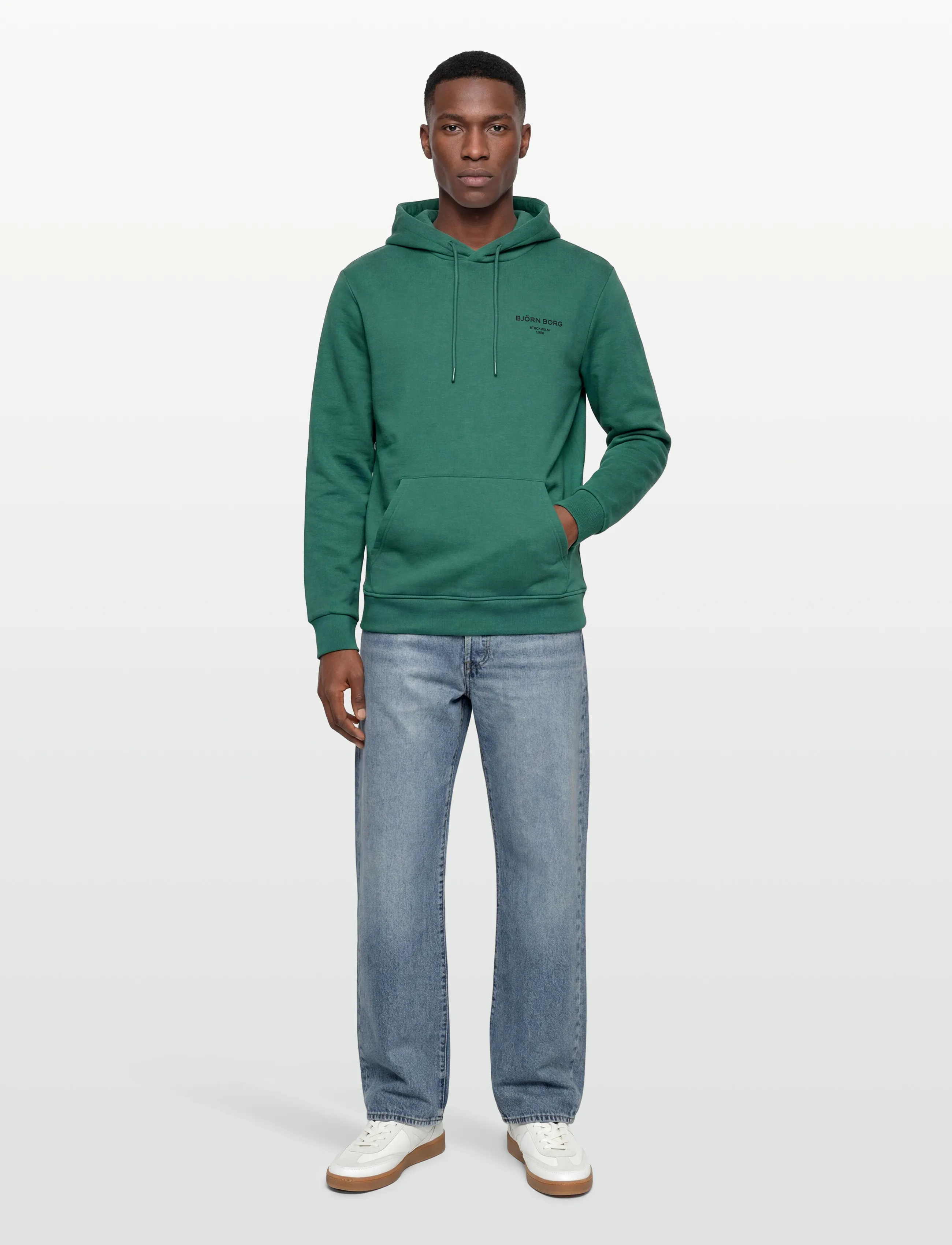 Björn Borg Borg Essential 1 Hoodie, M, Green, Sport Sweatshirts & Hoodies > Sport Hoodies, Herre