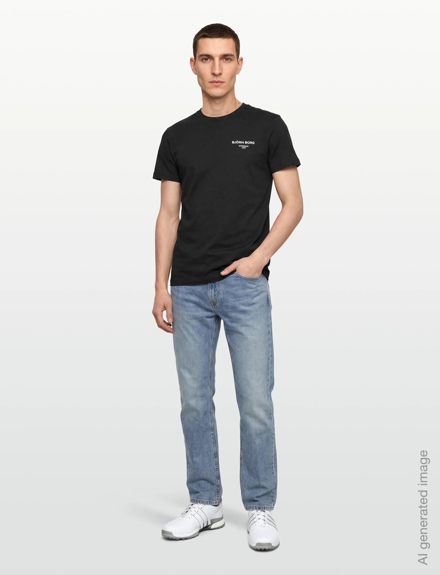 Björn Borg - BORG ESSENTIAL 1 T-SHIRT - alussärgid ja t-särgid - black beauty - 0